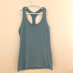 This is a Lululemon cool racerback nulu tank top. The color is Hydrangea Blue.